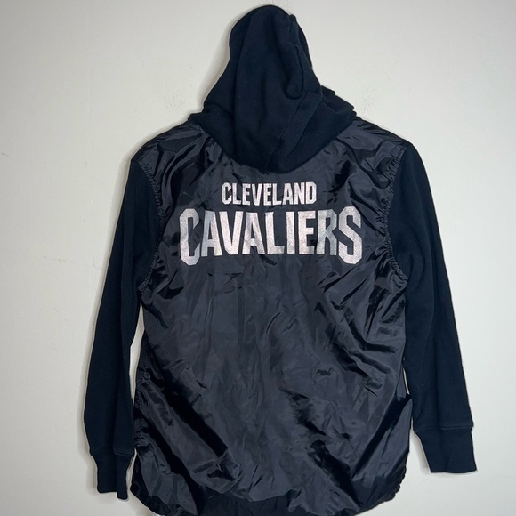 NBA Jacket Cleveland Cavaliers Boys Lined Windbreaker Black Size Large 14-16 - Picture 6 of 11